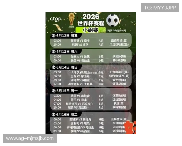 2026年世界杯比赛北京时间及赛程安排，帮助球迷合理安排观赛计划